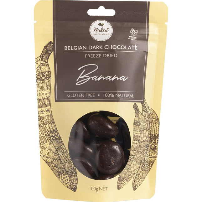 Naked Chocolate Co - Freeze Dried Banana Dark Chocolate - 100g