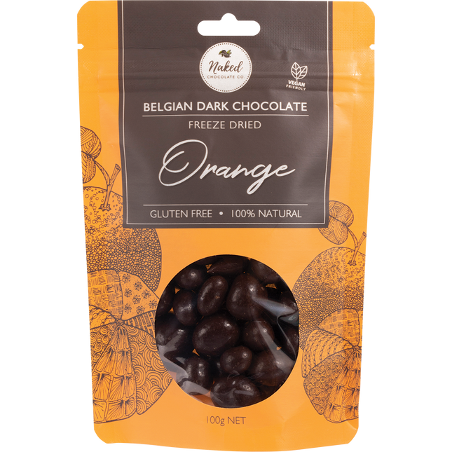 Naked Chocolate Co Freeze Dried Orange Dark Chocolate 100g