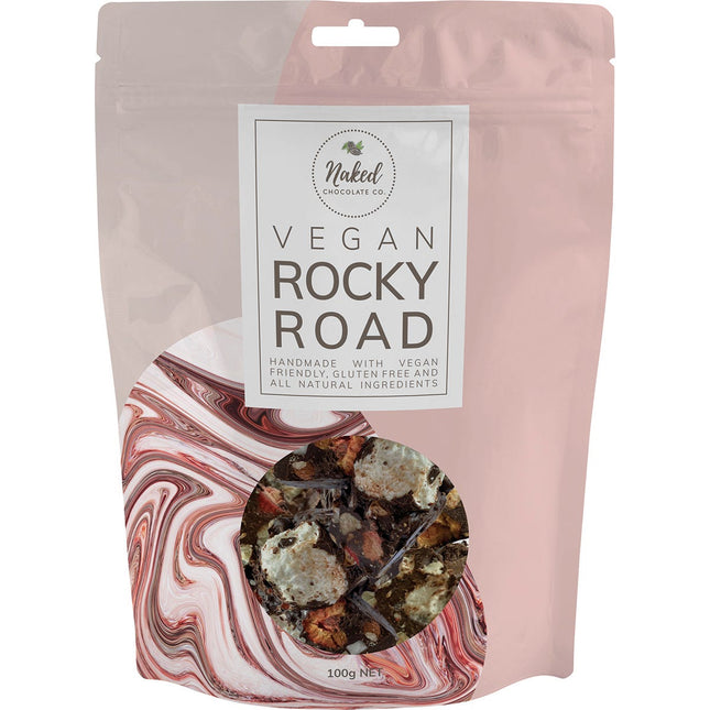 Naked Chocolate Co - Vegan Rocky Road Dark Chocolate - 100g