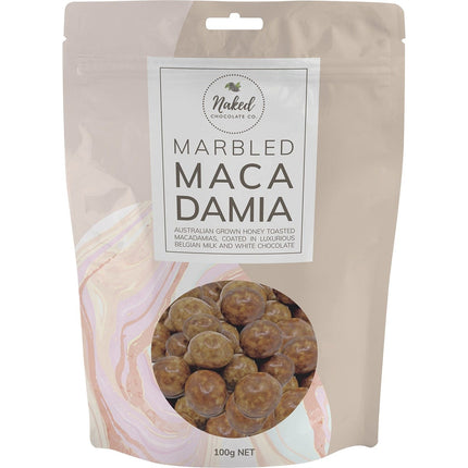 NAKED CHOCOLATE CO Marbled Macadamia Milk and White Chocolate 100g | Adaptogen