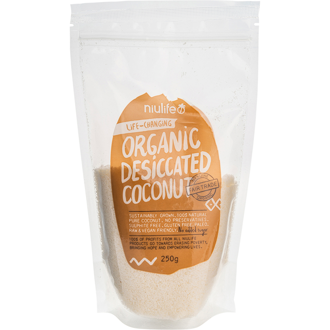 Niulife Desiccated Coconut Certified Organic 250g