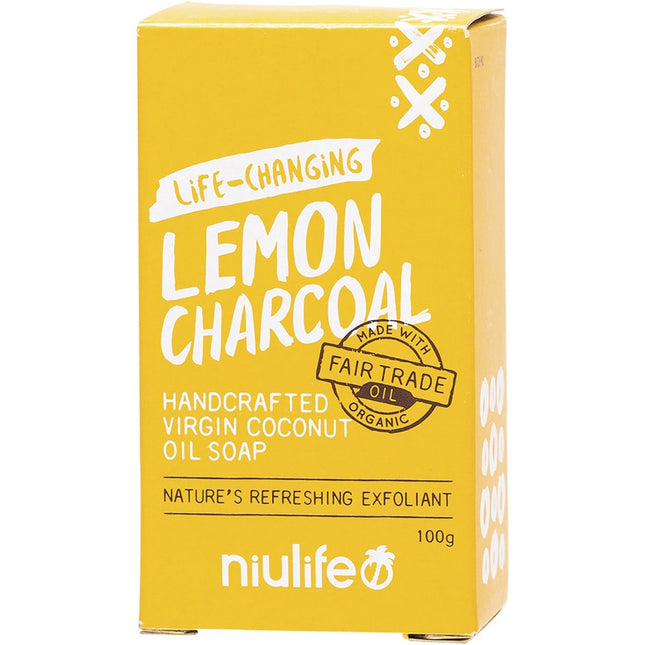 Niulife - Coconut Oil Soap Lemon Charcoal - 100g