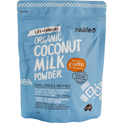 NIULIFE Coconut Milk Powder Makes up to 2 Litres 200g | Nuts & Seeds