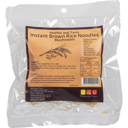 NUTRITIONIST CHOICE Instant Brown Rice Noodles 60g | Grains & Pasta