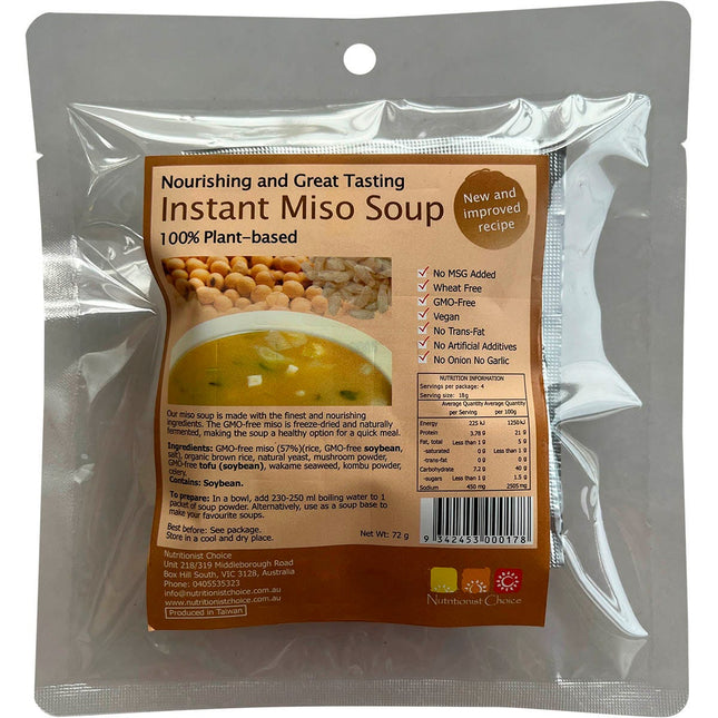 NUTRITIONIST CHOICE Instant Miso Soup 4x18g | Soup & Broth