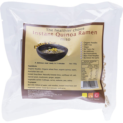 NUTRITIONIST CHOICE Instant Quinoa Ramen Miso 100g | Grains & Pasta