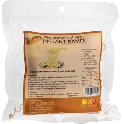 NUTRITIONIST CHOICE Instant Buckwheat Ramen Mild Curry 100g | Grains & Pasta