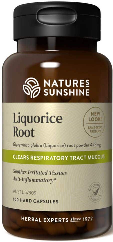 NATURES SUNSHINE LIQUORICE ROOT 425MG 100CAPS