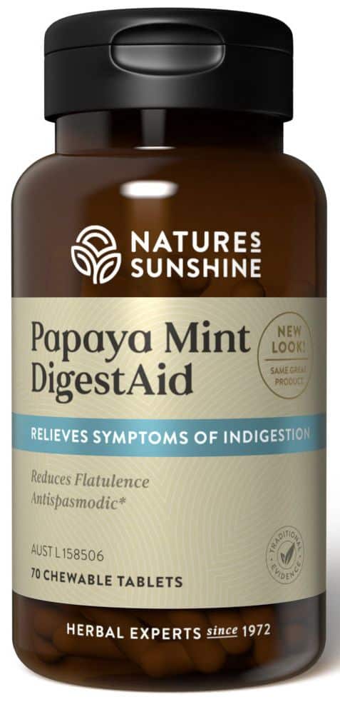 NATURES SUNSHINE PAPAYA MINT DIGESTAID 70TABS