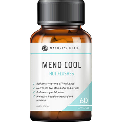 NATURE'S HELP Meno Cool Hot Flushes Capsules 60 Caps | Health Supplement
