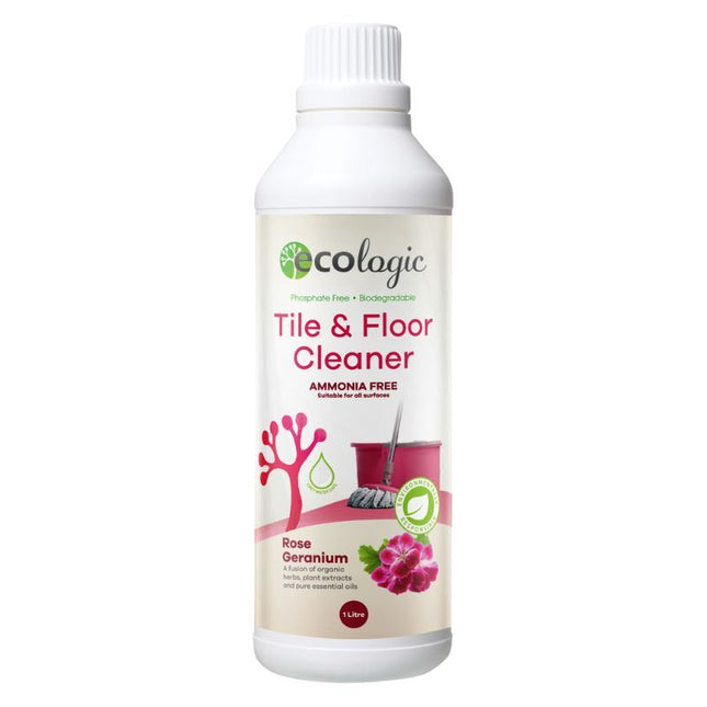 ECOLOGIC ROSE GERANIUM TILE & FLOOR CLEANER ~ 1LT