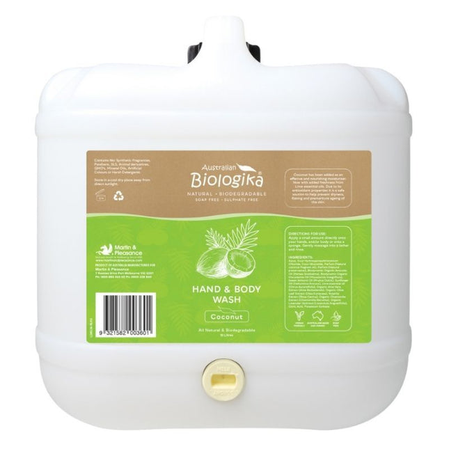 BIOLOGIKA COCONUT HAND AND BODY WASH ~ BULK VALUE 15L