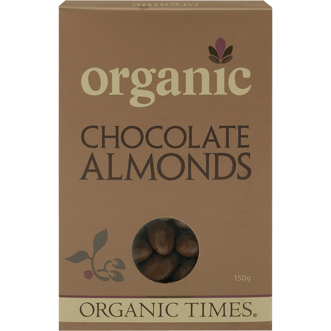 Organic Times Milk Chocolate Almonds 150g