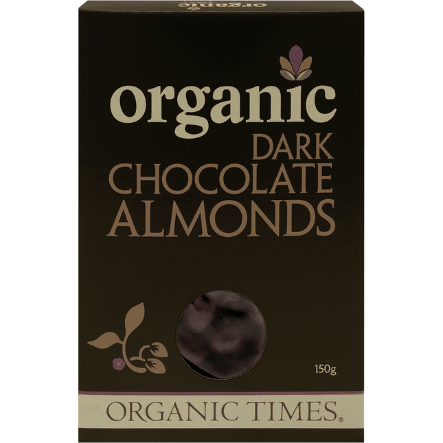 Organic Times Dark Chocolate Almonds 150g