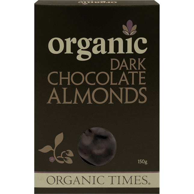 ORGANIC TIMES Dark Chocolate Almonds 150g