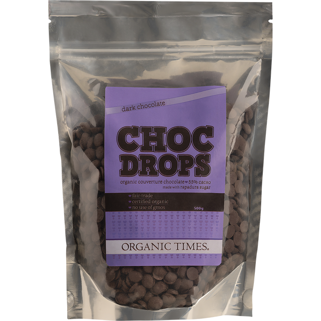 Organic Times Dark Couverture Choc Drops 500g