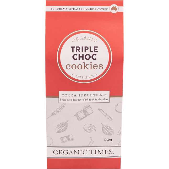 Organic Times Triple Choc Chip Cookies 150g