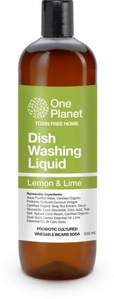 ONE PLANET DISH WASHING LIQUID LEMON & LIME 500ML