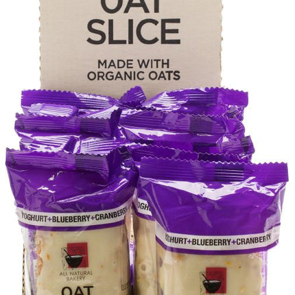 ALL NATURAL BAKERY OAT SLICE YOGHURT BLUEB &CRANB 100G X 14