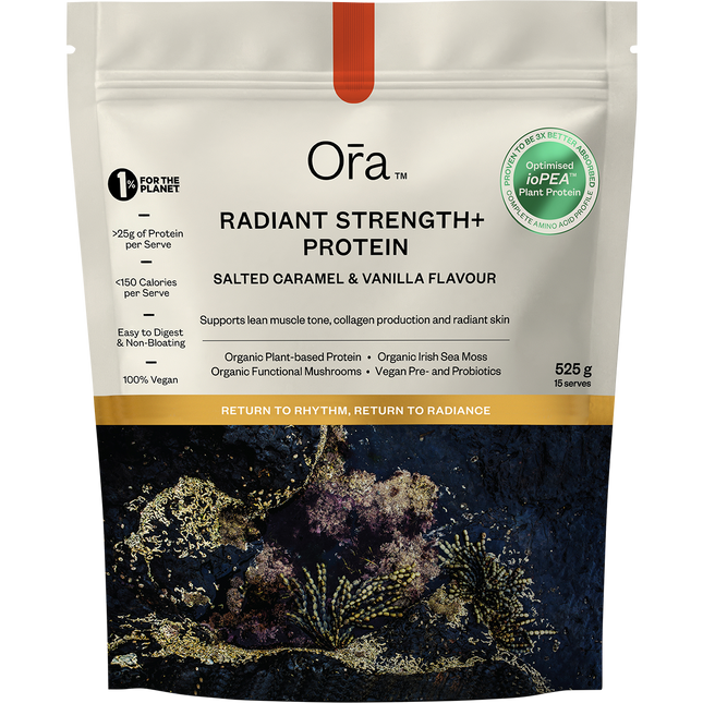 Ora Health Radiant Strength+ Protein Salted Caramel & Vanilla 525g