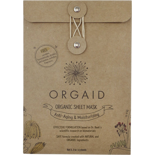 ORGAID Organic Sheet Mask Anti-aging & Moisturizing 4x24ml | Face Moisturiser