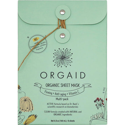 Orgaid - Organic Sheet Mask Firming, Anti-Aging + Vitamin C - 6x24ml