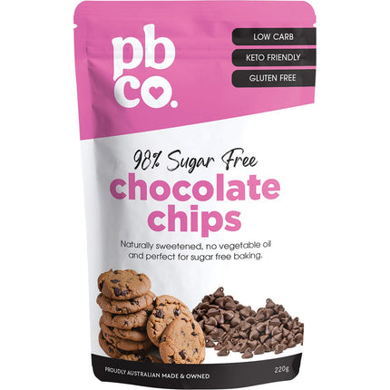 PBCO Dark Chocolate Chips No Added Sugar 220g | Snack Chips