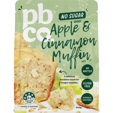 PBco - Apple Cinnamon Muffin Mix No Sugar Added - 340g