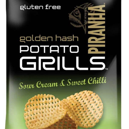 PIRANHA POTATO GRILLS SOUR CREAM & SWEET CHILLI G/F 12X75G