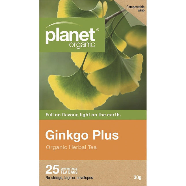 Planet Organic - Ginkgo Plus Herbal Tea Bags - 25pk