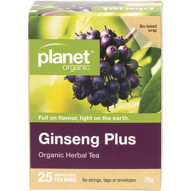 Planet Organic - Ginseng Plus Herbal Tea Bags - 25pk