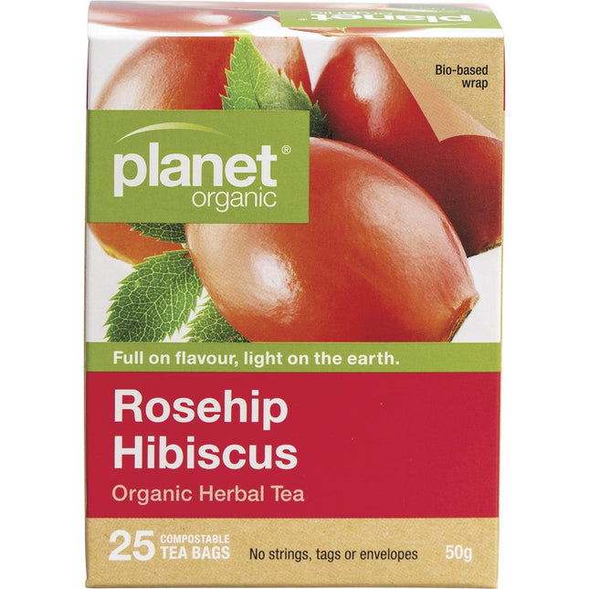 Planet Organic - Rosehip & Hibiscus Herbal Tea Bags - 25pk