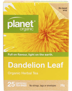PLANET ORGANIC Dandelion Leaf Herbal Tea Bags 25pk | Toothpaste