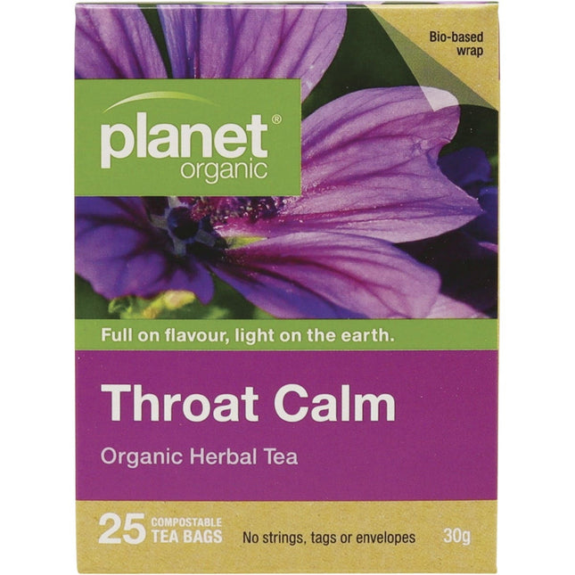 Planet Organic - Throat Calm Herbal Tea Bags - 25pk
