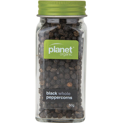 PLANET ORGANIC - BLACK WHOLE PEPPERCORNS 50G