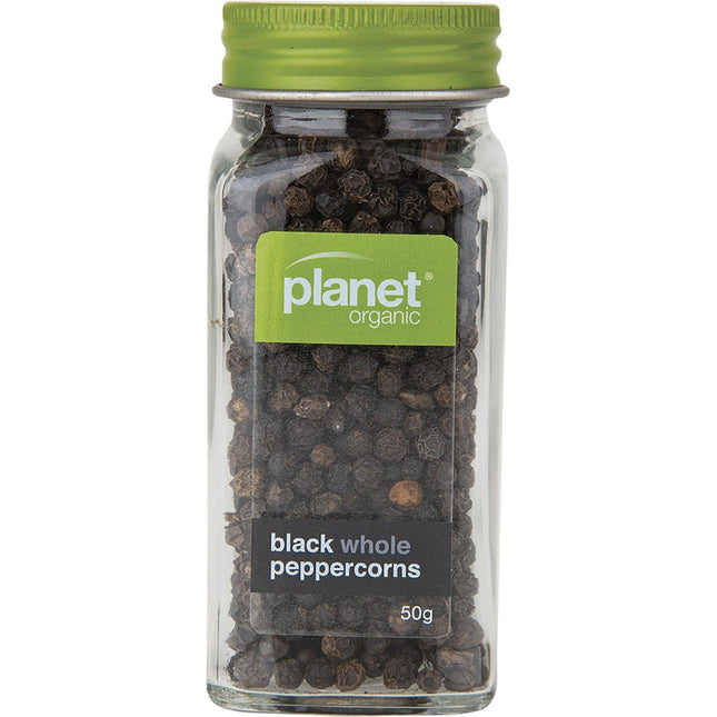 PLANET ORGANIC - BLACK WHOLE PEPPERCORNS 50G