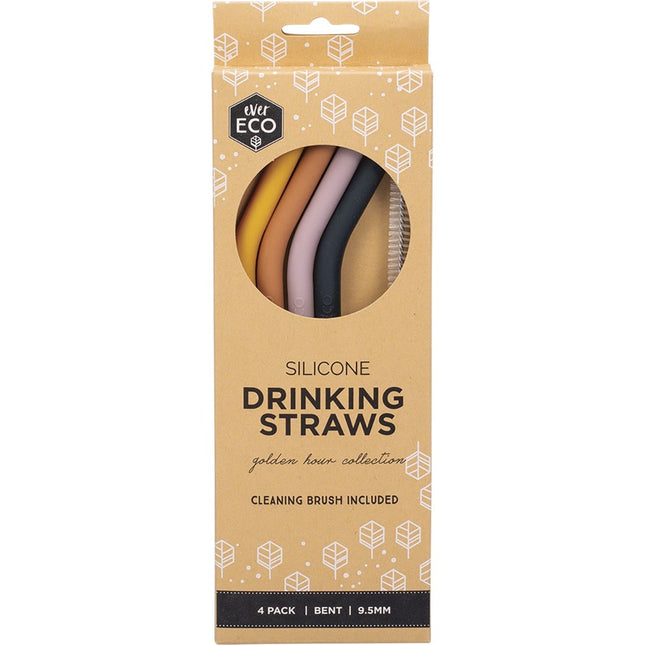 Ever Eco - Silicone Straws Bent Golden Hour Collection
