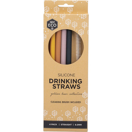 Ever Eco - Silicone Straws Straight Golden Hour Collection