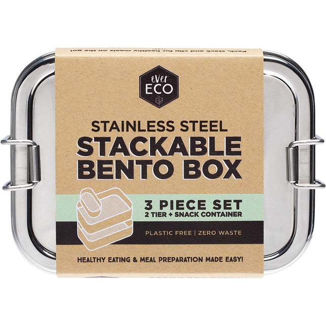Ever Eco - Stainless Steel Stackable 2 Tier Bento + Mini Snack