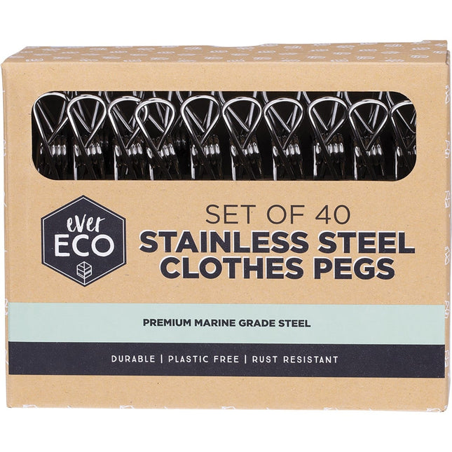 Ever Eco - Stainless Steel Clothes Pegs Premium Marine Grade