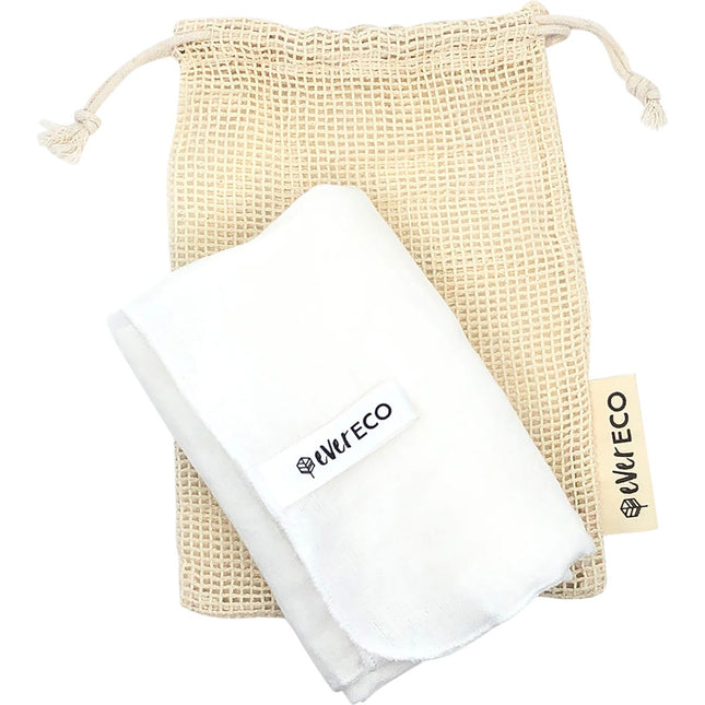 Ever Eco - Muslin Facial Cloths with Cotton Wash Bag - 2pk