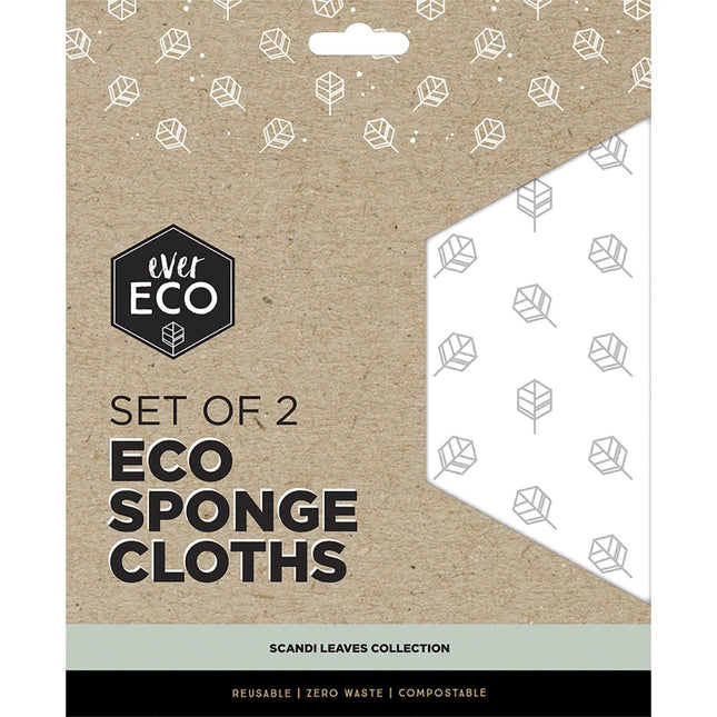 Ever Eco - Eco Sponge Cloths Scandi Leaves Collection