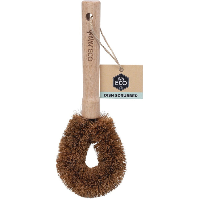 Ever Eco - Dish Scrubber Beech Wood Handle, Coconut Bristles