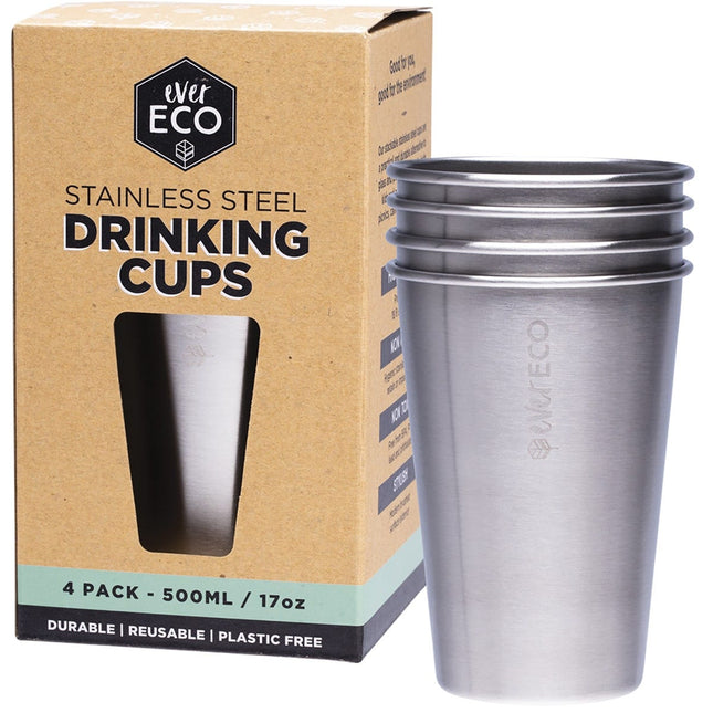 EVER ECO Stainless Steel Drinking Cups 4x500ml | Personal Care Product