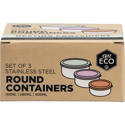 Ever Eco - Stainless Steel Round Nesting Containers Spring Pastels