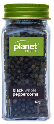 PLANET ORGANIC BLACK PEPPERCORNS WHOLE 50G