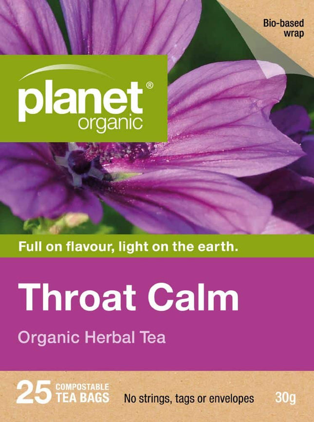 PLANET ORGANIC TEA THROAT CALM X 25 TEA BAGS