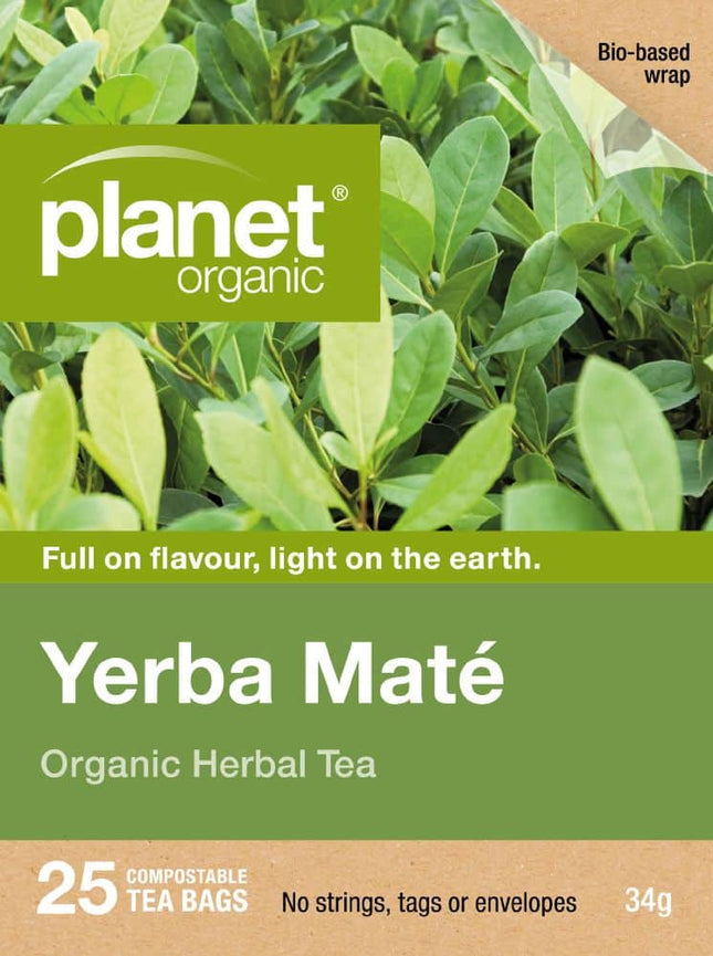 PLANET ORGANIC TEA YERBA MATE X 25 TEA BAGS