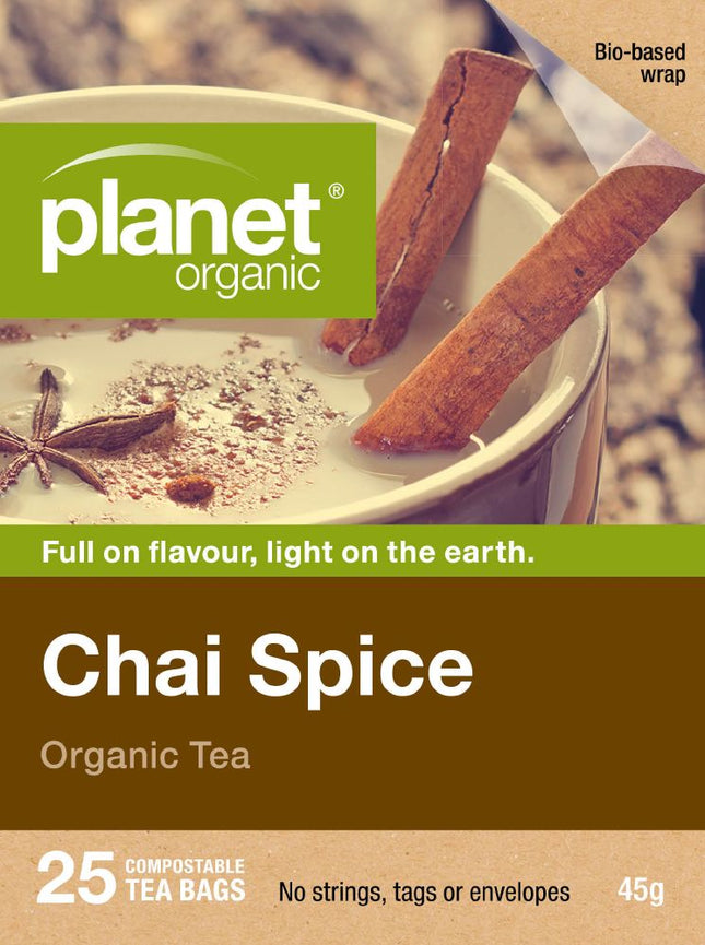 PLANET ORGANIC TEA CHAI SPICE X 25 TEA BAGS