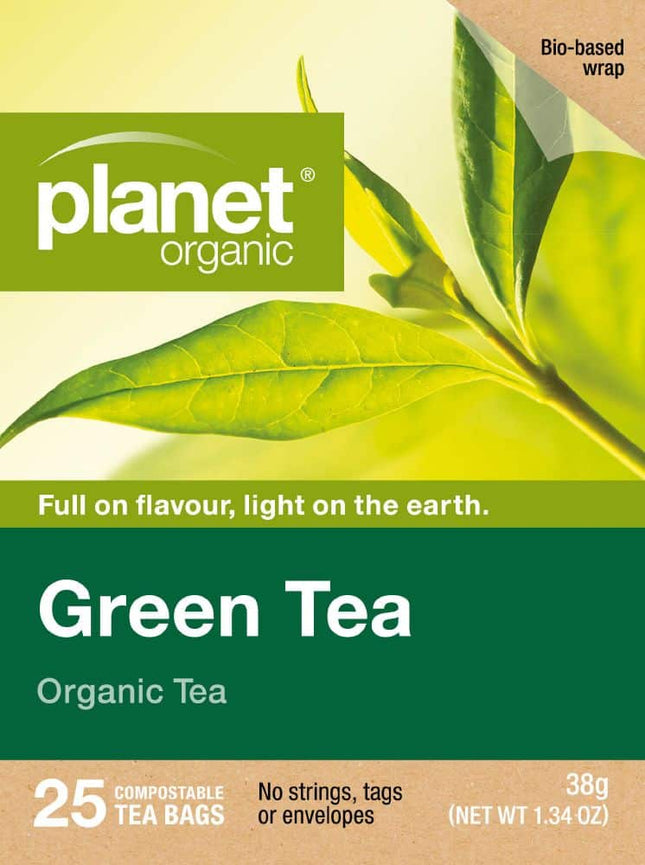 PLANET ORGANIC TEA GREEN TEA X 25 TEA BAGS